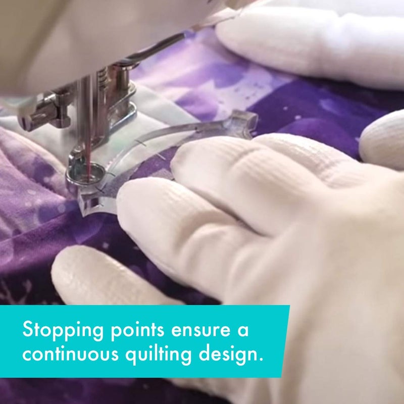 Creative Grids Machine Quilting Tool Elvira â€“ CGRQTA6 â€“ Made in USA, Non-Slip Grip Acrylic Quilting & Sewing Template Ruler for Free-Motion quilt Patchwork Design on Domestic Sewing & Longarm Machines - Image 5